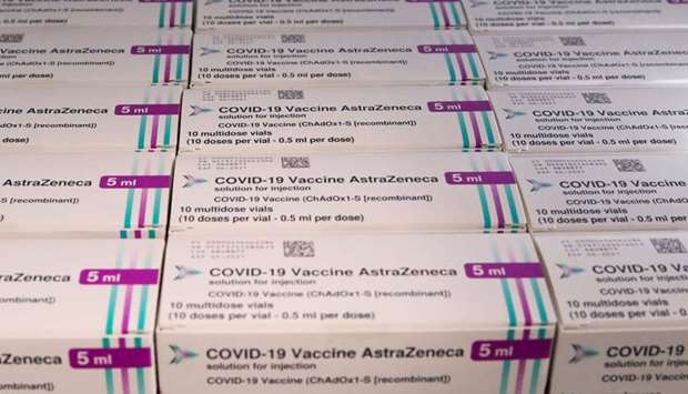 Boxes of AstraZeneca Covid-19 vaccine