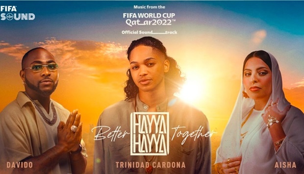 The FIFA World Cup Qatar 2022 Official Soundtrack kicks off today with the release of the single Hayya Hayya (Better Together), featuring Trinidad Cardona, Davido and Aisha, ahead of tonightu2019s final draw for the tournament.
