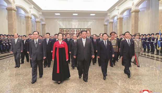 North Korean leader Kim Jong-un visits the Kumsusan Palace of the Sun, in Pyongyang, North Korea, in this undated photo released by North Koreau2019s Korean Central News Agency.