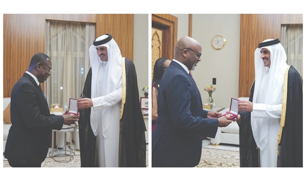 His Highness the Amir granted Al Wajbah Decoration to the ambassadors in appreciation of their role in contributing to enhancing the bilateral relations between the State of Qatar and their respective countries.