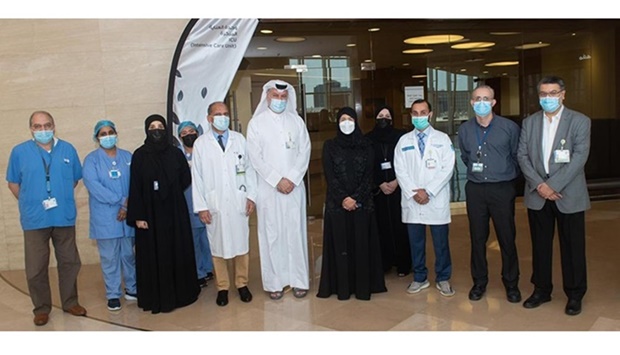 HE Dr Hanan Mohamed al- Kuwari with other officials at the new facility.