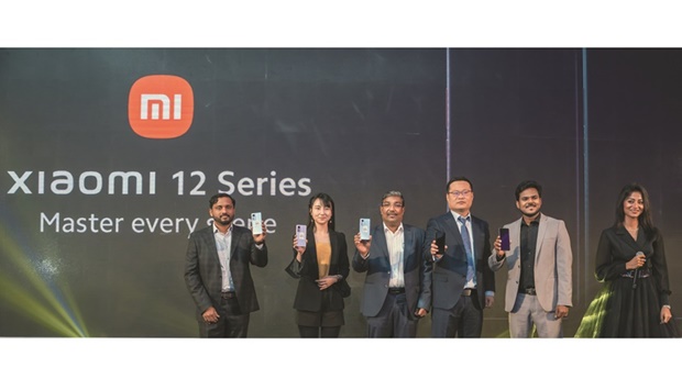 Intertec and Xiaomi officials launching Xiaomi 12 Series in Qatar.