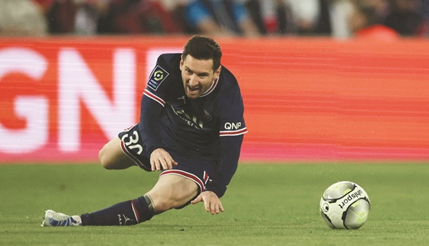 Lionel Messi has contributed just three Ligue 1 goals and will play no part against Angers today because of an inflamed Achilles tendon. (Reuters)