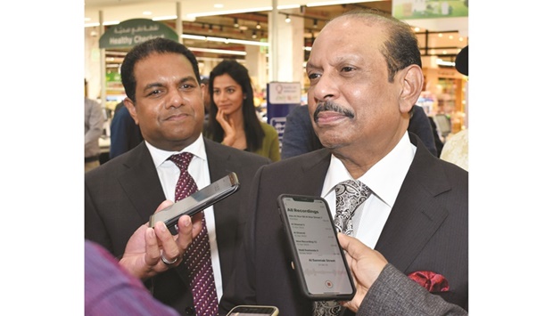 LuLu Group chairman Yusufali M A answering questions from the media while Dr Mohamed Althaf, director of LuLu Group International, looks on. PICTURE: Thajudheen.