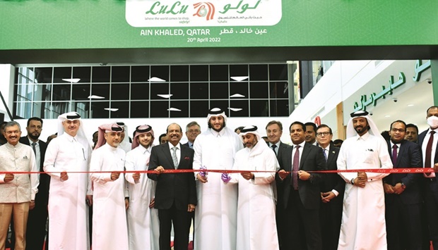 LuLu Group chairman Yusufali M A and Qatari dignitaries during the ribbon-cutting ceremony. PICTURES: Thajudheen