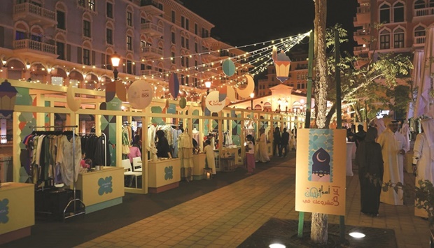 Some of the stalls participating in the Ramadan Market along the Qanat Quartier area at The Pearl-Qatar Island.