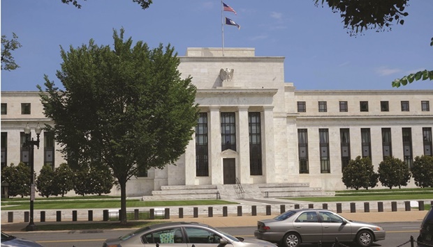 The US Federal Reserve building in Washington, DC (file). In options on eurodollar futures, a proxy for the Fedu2019s rate, demand for deeply out-of-the-money structures offering protection against a series of 75-basis-point rates hikes this year cropped up.