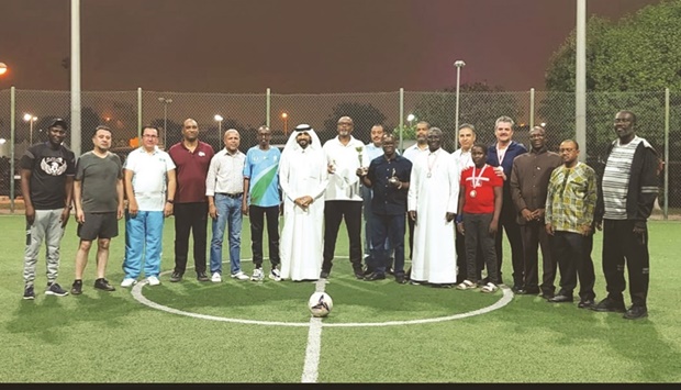 The gathering at the u2018Ambassador's Walking Footballu2019 farewell.