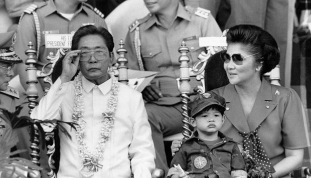 President Ferdinand Marcos seen with family in this file photo. (AFP)