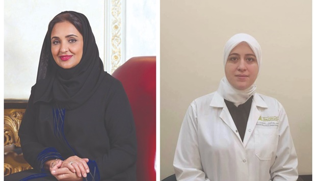 Dr Sheikha Aisha bint Faleh al-Thani, left, and Dr Alaa Mustafa Haykal