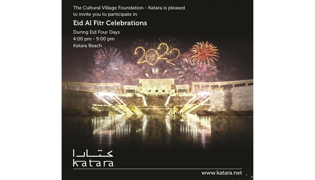 Katara - the Cultural Village Foundation is gearing up to launch its festive programme for Eid al-Fitr, which will be held over four days and include a number of activities and attractions. The events will be held on the Katara Beach from 4pm to 9pm.