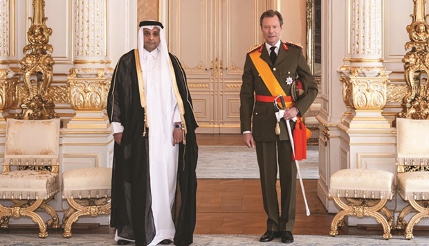 Grand Duke Henri of Luxembourg received the credentials of Khalid bin Fahad al-Shahwani al-Hajri as ambassador extraordinary and plenipotentiary of Qatar (non-resident) to the Grand Duchy of Luxembourg.