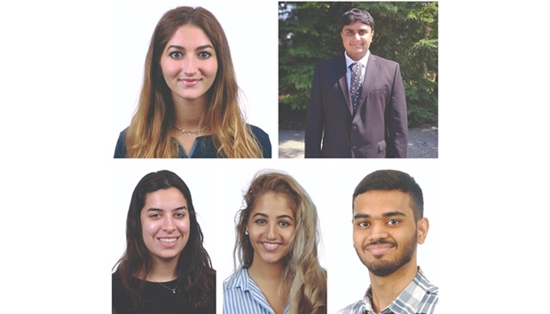 Clockwise from left: Nada Mhaimeed, Hamza Rizwan, Bahram Kazani, Narjis Mhaimeed and Reem Chamseddine