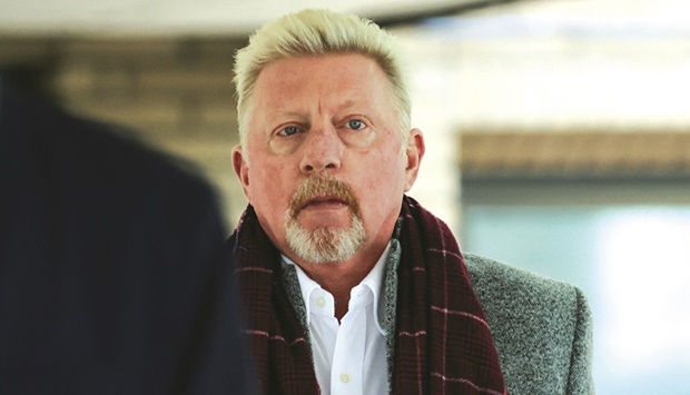 Former tennis player Boris Becker leaves after his bankruptcy offences trial at Southwark Crown Court in London yesterday. (Reuters)