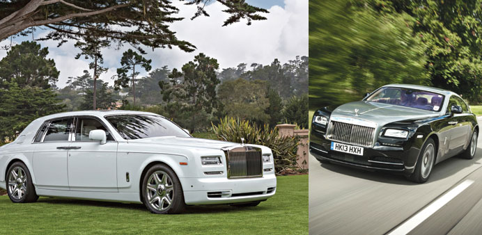 The Rolls-Royce Phantom. Right:  The Rolls-Royce Wraith