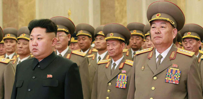 Hyon Yong-Chol (R) with North Korean leader Kim Jong-Un.