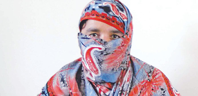 Badam Zari a tribal woman from Bajaur tribal agency near the Afghan border, talks with journalists about contesting general elections from Federally A