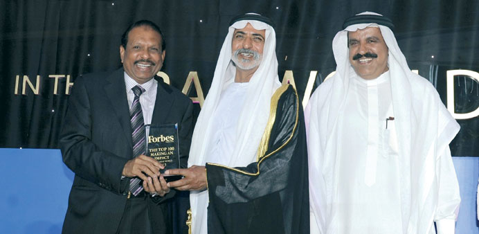 Yusuffali at the award presentation ceremony held in Abu Dhabi recently.