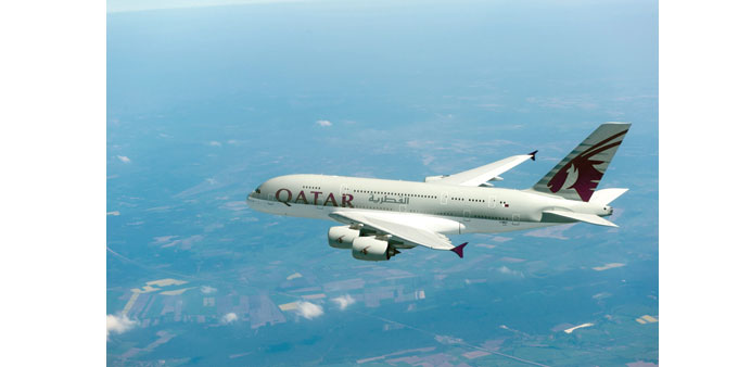 Qatar Airwaysu2019 superjumbo A380-800.
