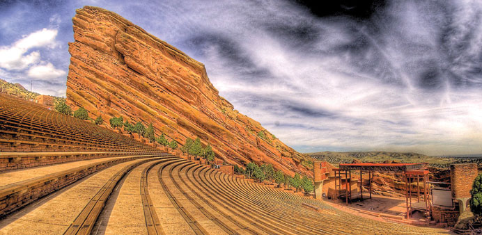 * A view of the Amphitheatre in Red Rocks, Colorado.                                                                                                  
