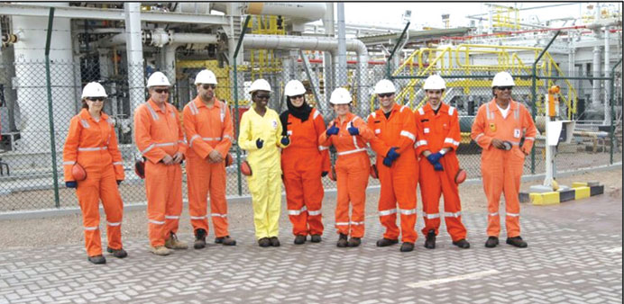 A group of Total E&P employees at Halul.