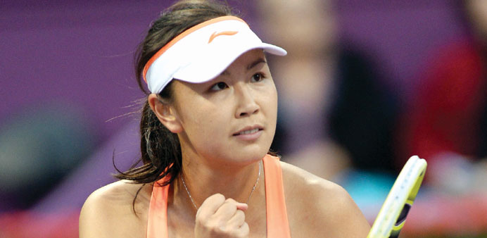 Chinau2019s Peng Shuai in action