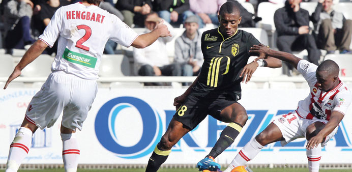 Lilleu2019s Salomon Kalou (left) scored a hat-trick yesterday. (AFP)