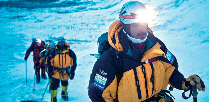 Sheikh Mohamed al-Thani climbing Mount Everest.