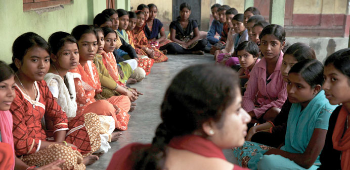 * Ruma Chatterjee leads a girls group in rural West Bengal. They discussed teasing, the role of police, land rights, rape and abuse.