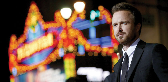 PENCHANT FOR PATHOS: Aaron Paul is seen at the premiere of the film Need for Speed in Hollywood, California.