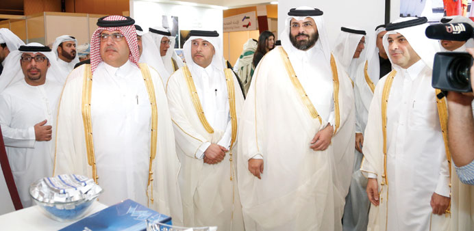 HE Sheikh Abdulrahman bin Khalifa bin Abdulaziz al-Thani at the inauguration of the exhibition