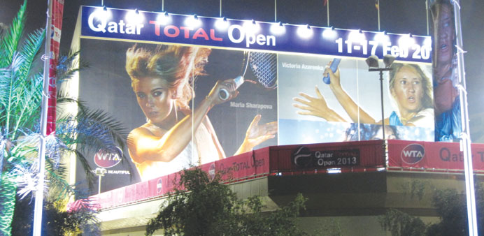 A poster inside the Khalifa International Tennis and Squash Complex.