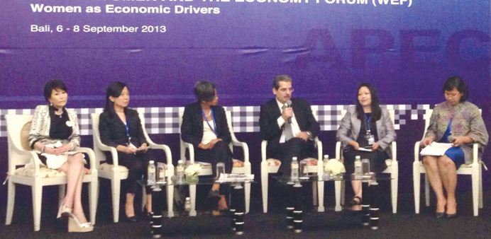 Dr Nasser Marafih speaking at the APEC Women in the Economy Forum in Bali recently.