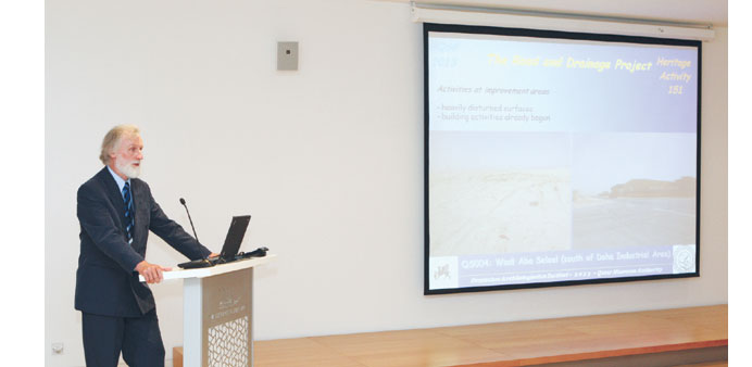 Dr Christoph Gerber, director of the team from the German Archaeological Institute, addressing the audience.