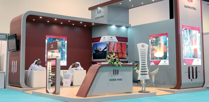 Qatar Steel stall at the u2018Made in Qataru2019 exhibition.