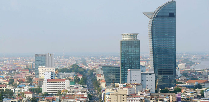  An overhead view of Phnom Penh.