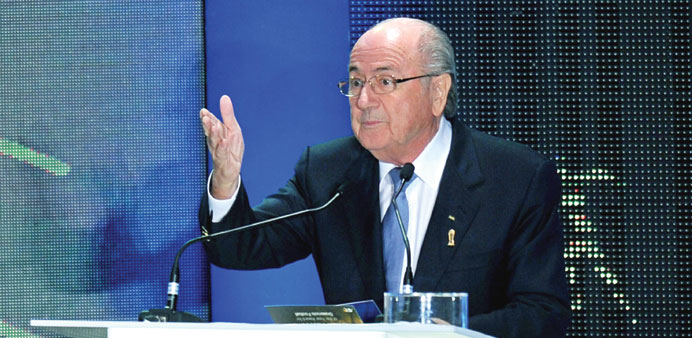 Blatter delivering his keynote address at the AFC Player of the Year ceremony in Kuala Lumpur yesterday.