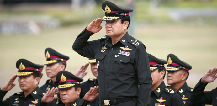 Prayut Chan-O-Cha at a ceremony in Chonburi province.