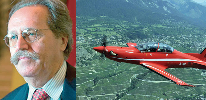 Swiss Ambassador Martin Aeschbacher. The next generation trainer: the Pilatus PC-21