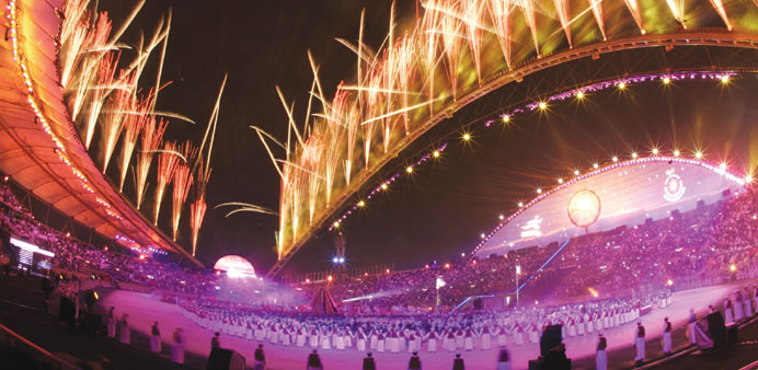 A view of the opening ceremony of the 2006 Doha Asian Games.