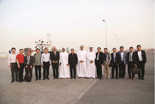 The Chinese business delegation at the new Hamad Port.