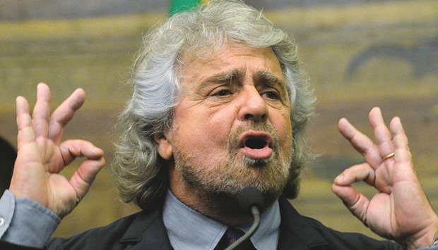 Grillo: his M5S presents itself as the only movement able to clean up politics and take on vested interests, and wants to hold a referendum to decide whether Italy should remain in the eurozone.