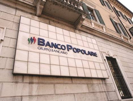 Shares in Banco Popolare fell more than 9% yesterday in Milan after the bank raised provisions for risky loans.