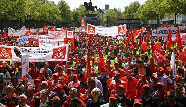 Steel workers of Germany's IG Metall union