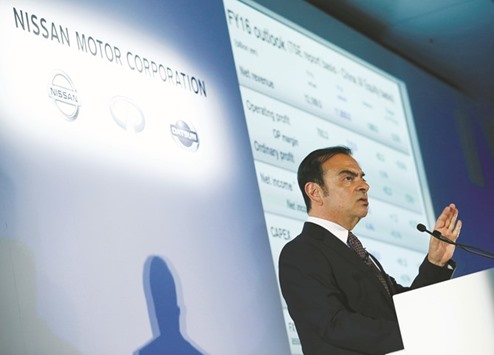 Carlos Ghosn, chairman and CEO of the Renault-Nissan Alliance, speaks during a news conference in Yokohama. Ghosn said yesterday the $2.2bn offer to buy a major stake in Mitsubishi Motors will be dead if it was not being honest about claims the cheating was limited to cars sold only in its home market.