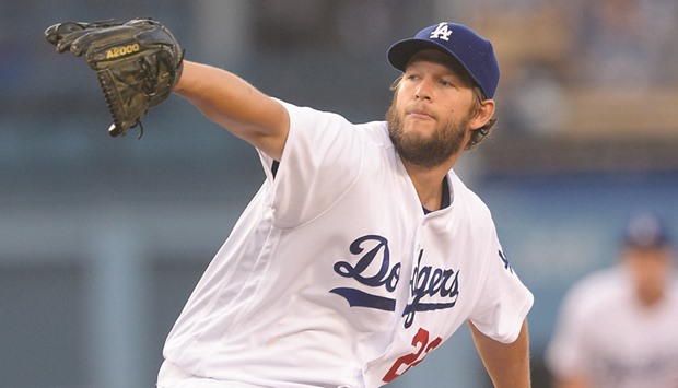 Los Angeles Dodgers starting pitcher Clayton Kershaw throws in the first inning of the game against the New York Mets at Dodger Stadium. PICTURE: USA TODAY Sports