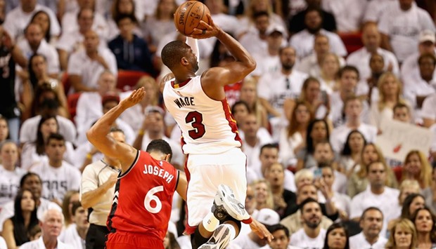Dwyane Wade #3 of the Miami Heat in action during Game 6 of the Eastern Conference Semifinals against Toronto Raptors.