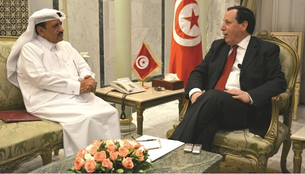 Tunisian Foreign Minister Khamis al-Jehinawi during his interview to Qatar News Agency.