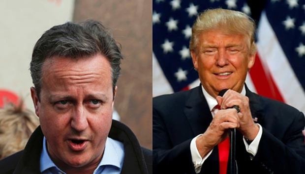 David Cameron (left) has made his views on Donald Trump clear