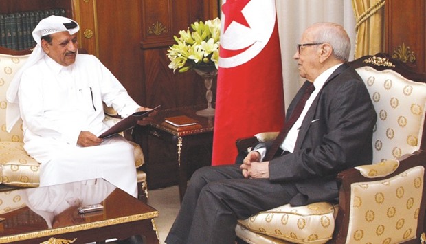 Tunisian President Beji Caid Essebsi during an interview with Qatar News Agency.
